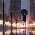 Rainy Anime Dual Wallpaper