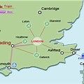 Reading UK Map to London