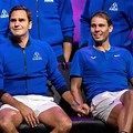 Roger Federer and Rafael Nadal Holding Hands