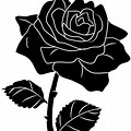 Rose Silhouette Clip Art Black and White