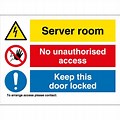 Server Room Locked Sign