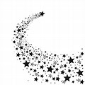 Shooting Star Night in Forest Clip Art Black and White