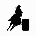 Silhouette Horse Head and Person Barrel Racing