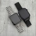 Silver Apple Watch with Black Strap