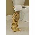Silver and Gold Bathroom Toilet Holder