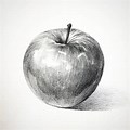 Simple Apple Pencil Drawing