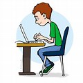 Student Computer User Cartoon