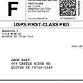 USPS First Class Shipping Label