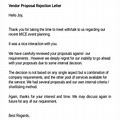 Vendor Rejection Letter Sample