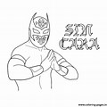 WWE Sin Cara Coloring Pages