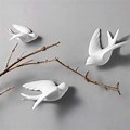 White Ceramic Birds for the Wall