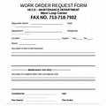 Work Order Request Form Template Excel