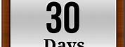 30 Days Calendar PNG