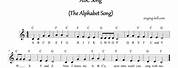 ABC Song Piano Sheet Music with Letters