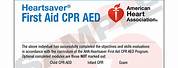 AHA CPR Certification Card