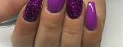 Acrylic Nails Purple Glitter