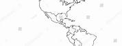 America Continent Map Black and White