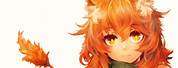 Anime Fox Girl with Orange Hair