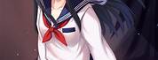 Anime Girl Black Hair School Uniform