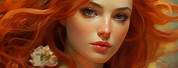 Art Beautiful Woman Red Hair