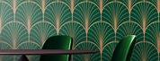 Art Deco Peacock Feather Wallpaper