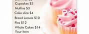 Bake Sale Price List Template
