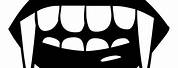 Black and White Vampire Mouth PNG