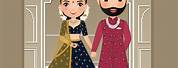 Bride and Groom Indian Wedding Caricature