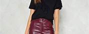 Burgundy Leather Faux Jacket with Jeans Outfit Ideas