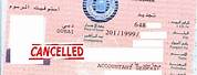 Cancellation Visa with Arabic Written