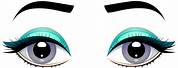Cartoon Eyes with Eyebrows Clip Art Side View