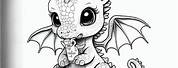 Cat Coloring Pages Cute Dragon