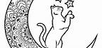 Celestial Cat Coloring Pages