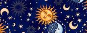 Celestial Sun Moon and Stars Wallpaper