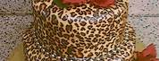Cheetah Print Cake Red Rose