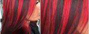 Chestnut Hair Color with Bright Red Highlights