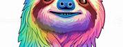 Colorful Sloth Design Art