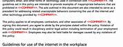 Company Internet Use Policy