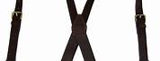 Dark Brown Leather Suspenders