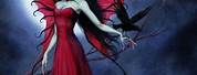 Dark Red Gothic Fairy Art