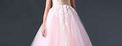 Elegant T Length Pink Evening Dress