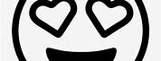 Emoji Heart Eyes Black and White