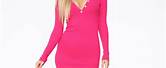Fashion Nova Pink Sweater Midi Dress