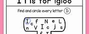 Find Letter I Worksheets for Preschool