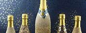 Gold Glitter Champagne Bottle Label