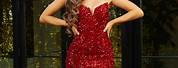 Gold an Red Prom Dress