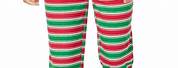 Green Christmas Pajamas Striped Pants