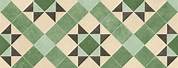 Green Pattern Victorian Floor Tiles