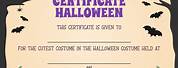 Halloween Costume Contest Certificates