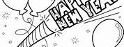 Happy New Year Clip Art Black and White